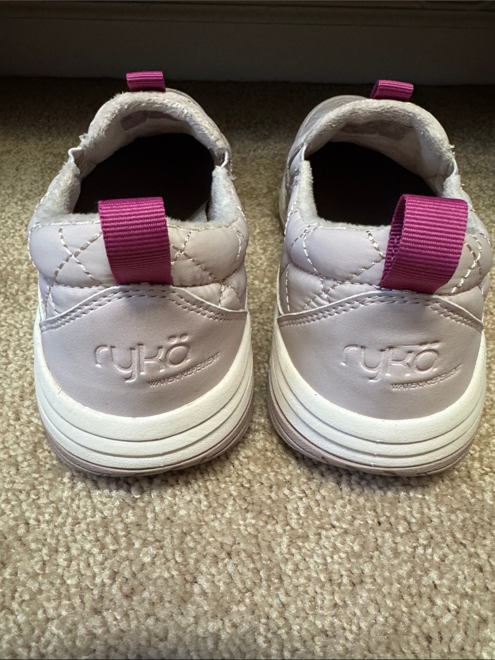 Ryka Water Repellent Quilted Slip-Ons Ava Lilac Taupe Size 9.5 - Picture 2 of 13